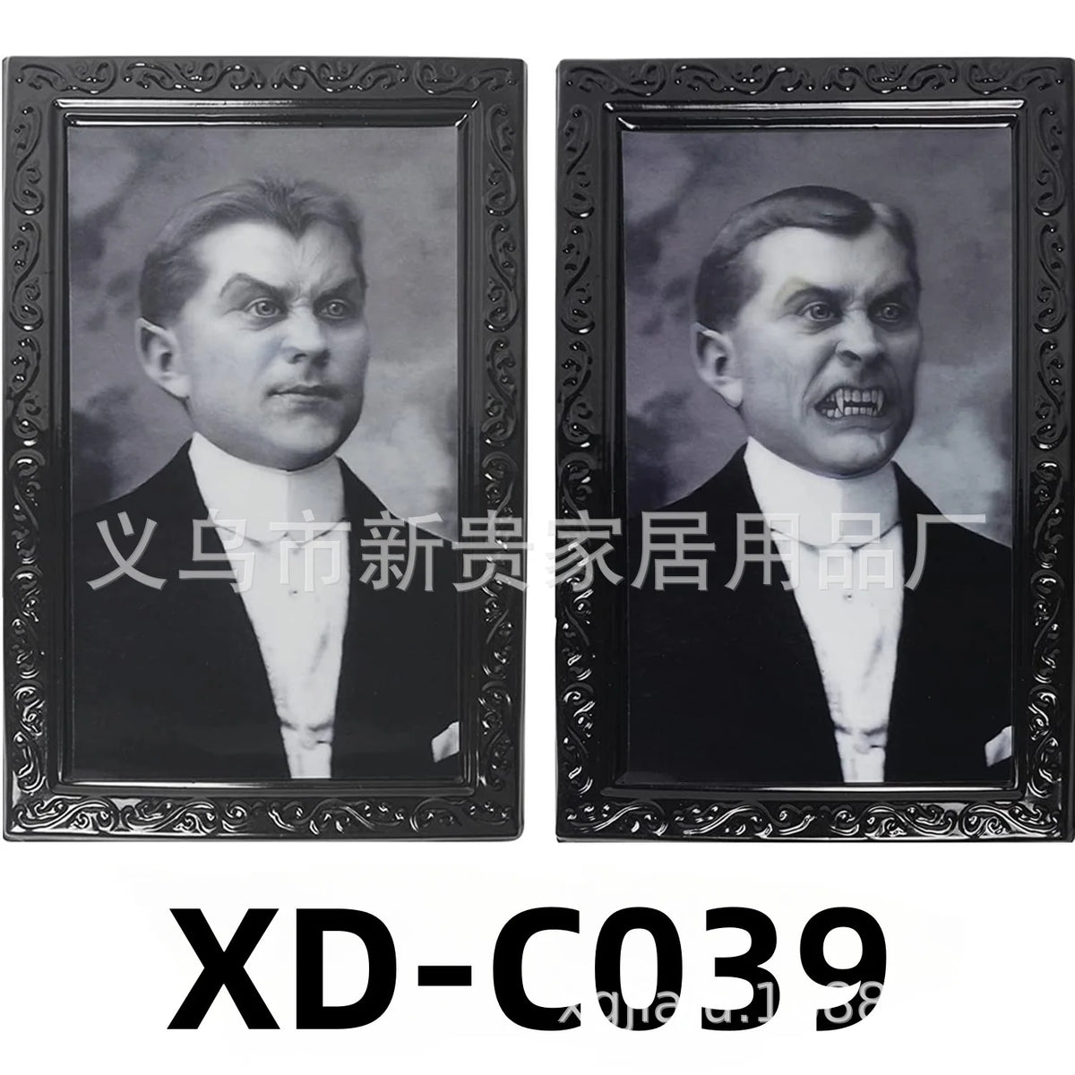 Halloween Decoration 3D Change Face Expression Moving Ghost Portrait Photo Frame Horror Party Castle Haunted House Props Decor