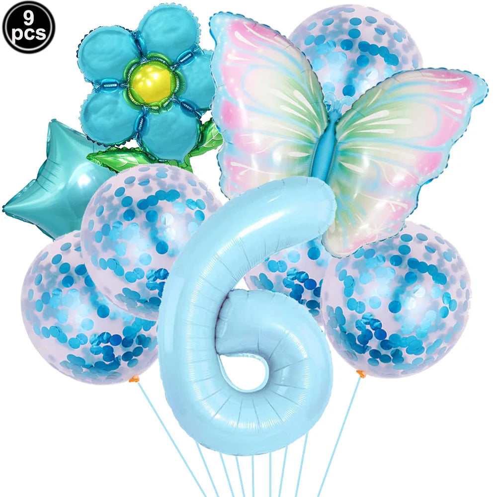 Butterfly Balloons 4th Birthday Decorations for Girl Pink Butterfly Foil Ballon Fairy 4th Birthday Party Decorations Baby Shower