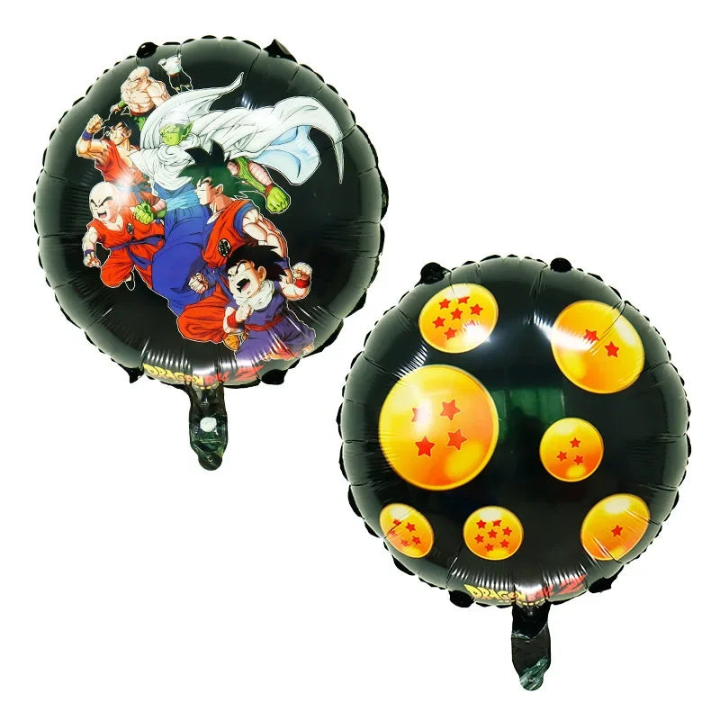 Dragons Ball Boy Birthday Balloon Decoration Son Goku Kids Party Supplies Number Ballons Anime Cartoon Foil Round Balloons