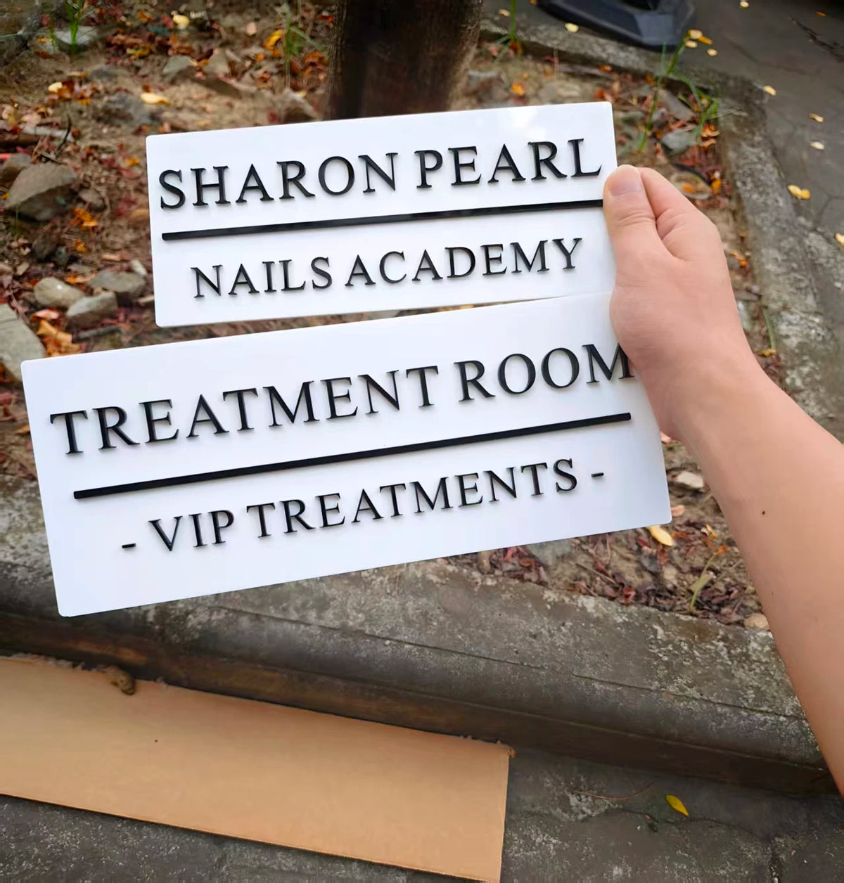 Custom Signs for Small Businesses, Acrylic Door Plates, 3D Laser Cut Door Plates, Signs for Beauty and Hair Salons, Personalized