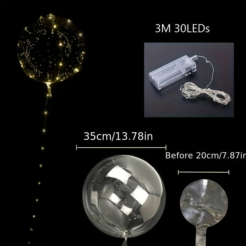 4PCS Led Balloon With Light Luminous Transparent Bobo Ballons Wedding Birthday Party Decoration LED Light Balloon