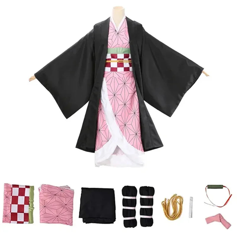 New Kamado Nezuko Cosplay Costume Japanese Anime Carnival Party Adult Uniform Girl Halloween Costume for
