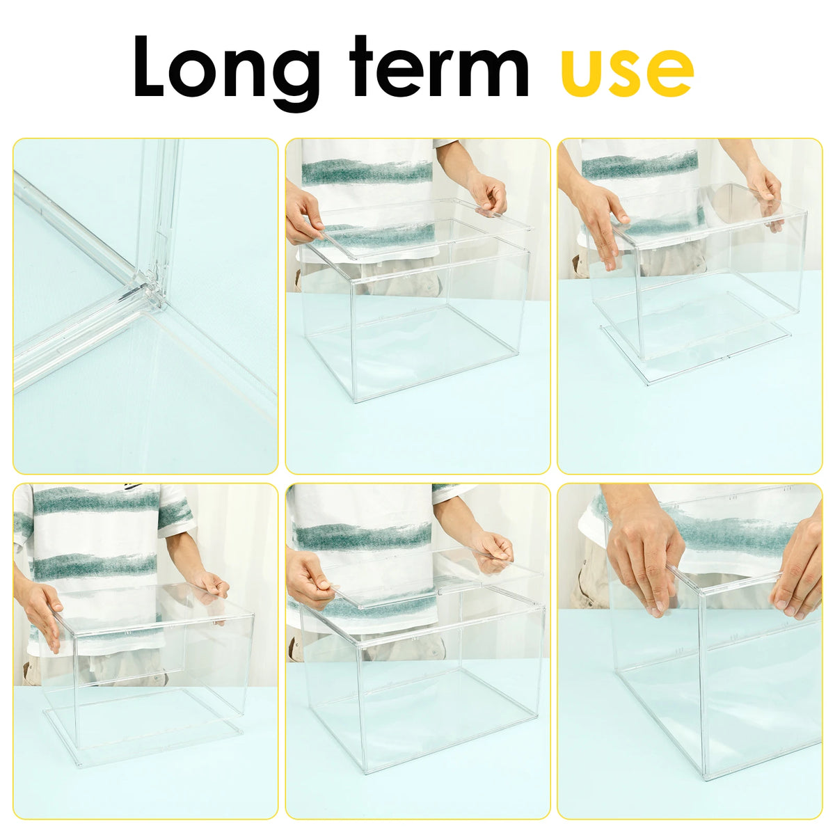 Clear Display Box Stackable Plastic Dustproof Doll Storage Bins Figures Display Collectibles Case Desktop Organizers Box