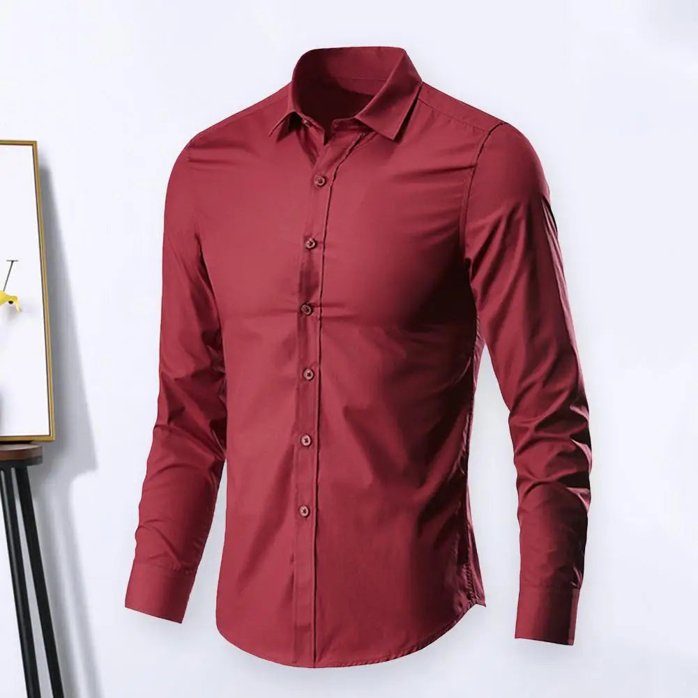 Men's White Shirt Long Sleeve Non iron Business Dress Slim Fit Korean Version Professional Work White Casual Men's Suit Shirt