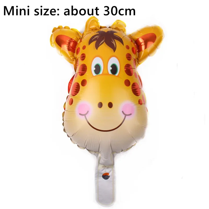 1Pcs Cartoon Animals Foil Ballons for Kids Jungle Safari Birthday Party Decor Tiger Monkey Giraffe Zoo Helium Balloon Supplies
