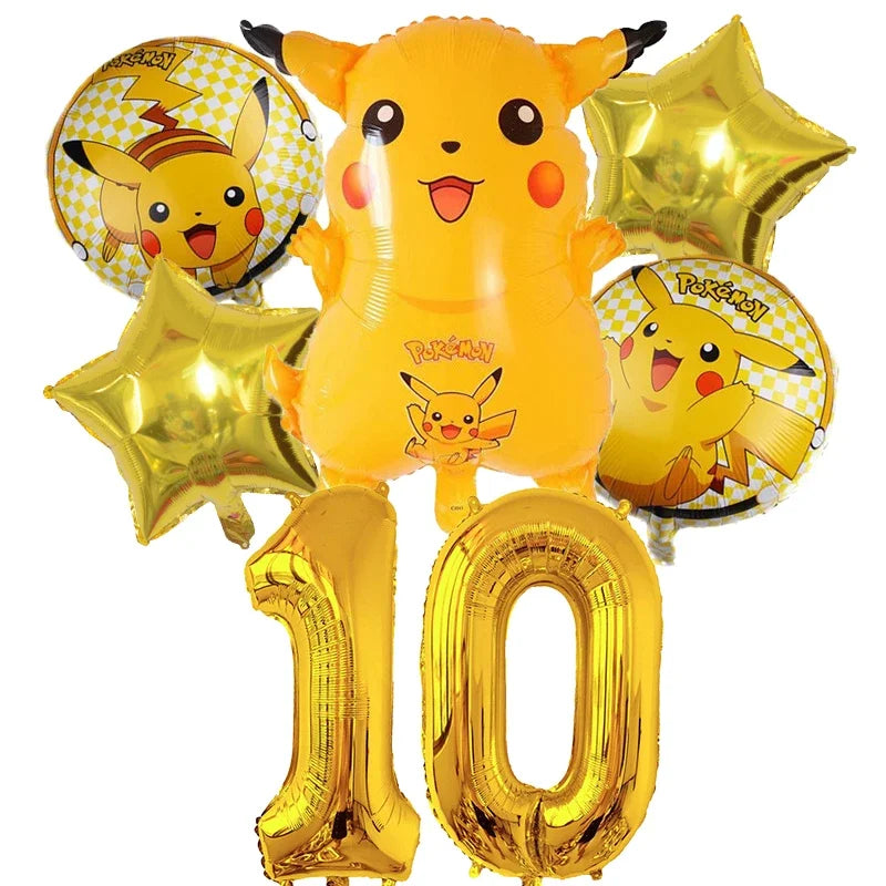 Pokemon Numbers Ballons Pikachu Charmander Birthday Balloons Party Decoration Baby Shower Ornaments Anime Room Decor Kids Gifts