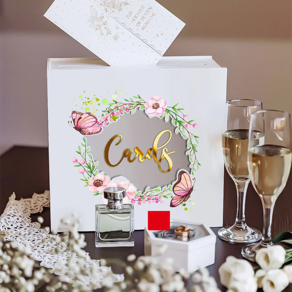 Large Acrylic Card Box DIY Large Envelope Gift Card Box Acrylic Wedding Money Box for Anniversary Shower Birthday Decorations