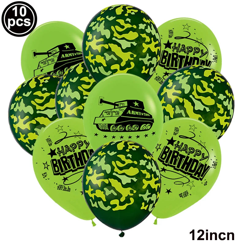 1pcs Giant Tank Balloons Foil Camo Helium Ballons Military Birthday Party Favor Army Theme Parti Decorations Boy Inflatable Toy