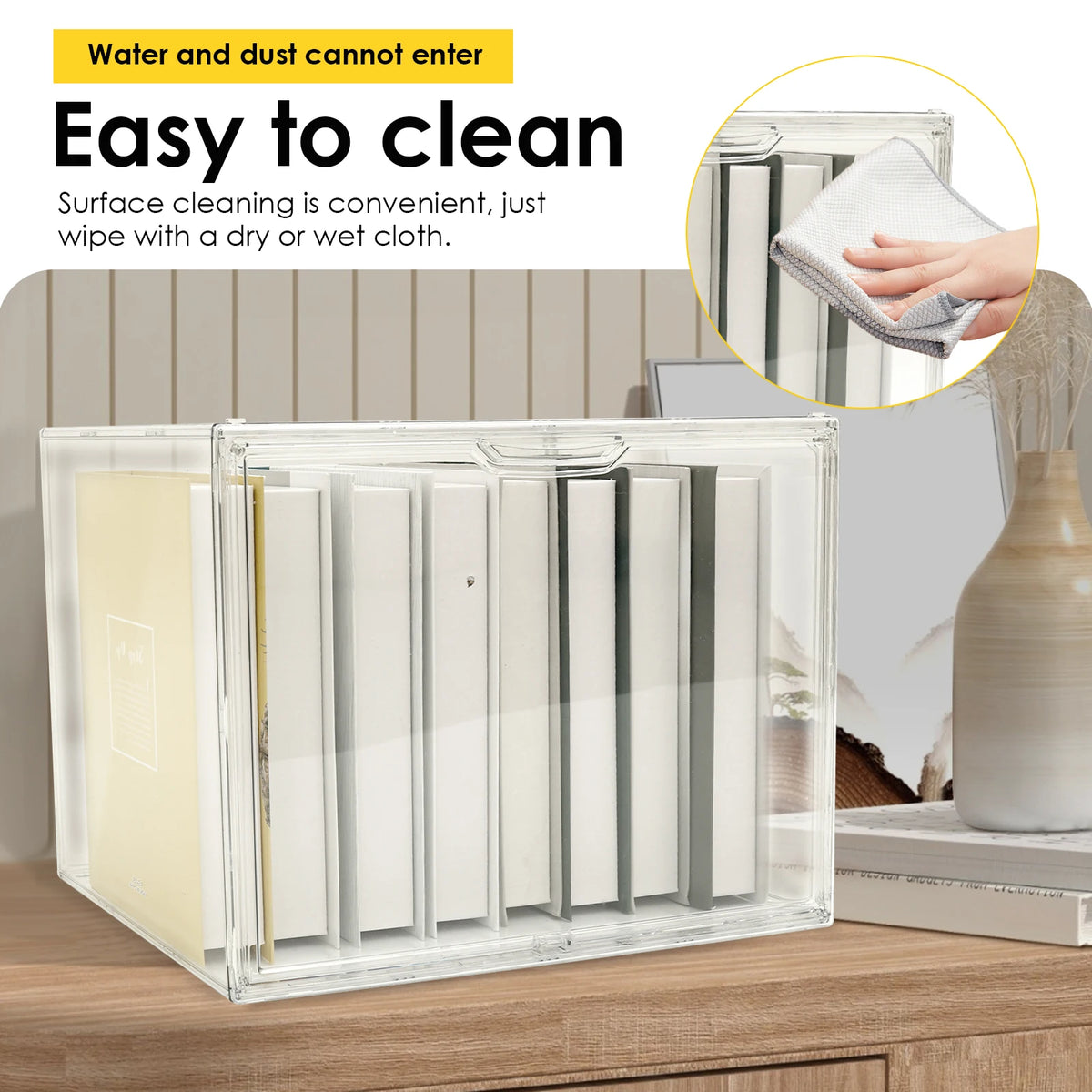 Clear Display Box Stackable Plastic Dustproof Doll Storage Bins Figures Display Collectibles Case Desktop Organizers Box