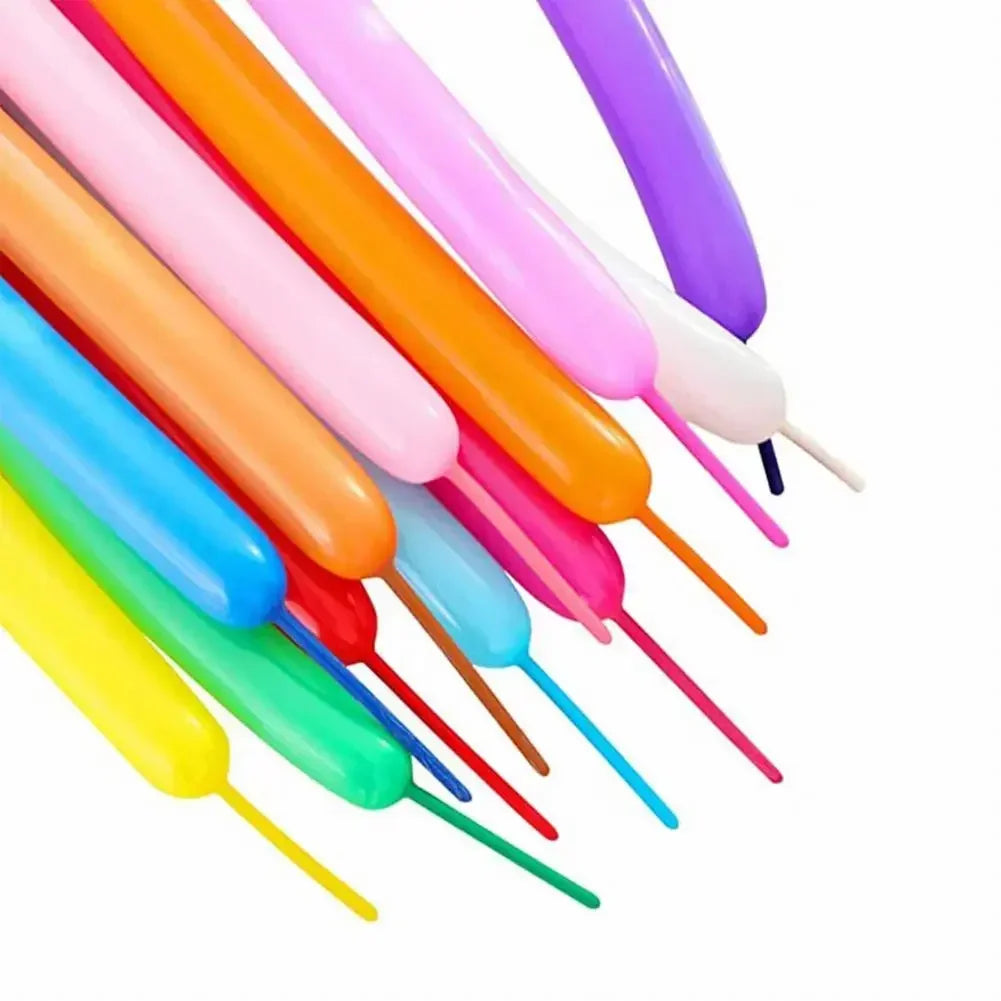 100Pcs Balloons Kit Colorful Long Latex Sculpture Twists Balloon Animal Balloons Diy Balloons For Birthday Wedding Party