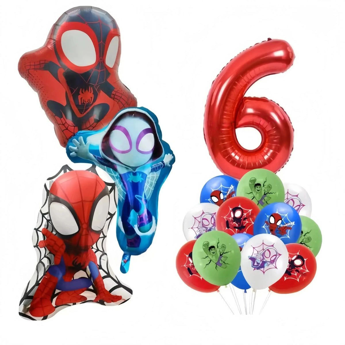Spider and His Amazing Friends Spider Number Aluminum Balloons Birthday Party Decorations Balloon for Kids Baby Shower gifts