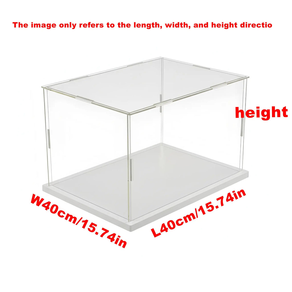 1pc Clear White Base Acrylic Display Box Dustproof Storage Display Cabinet, Suitable for Car Models/Toys/Collectibles