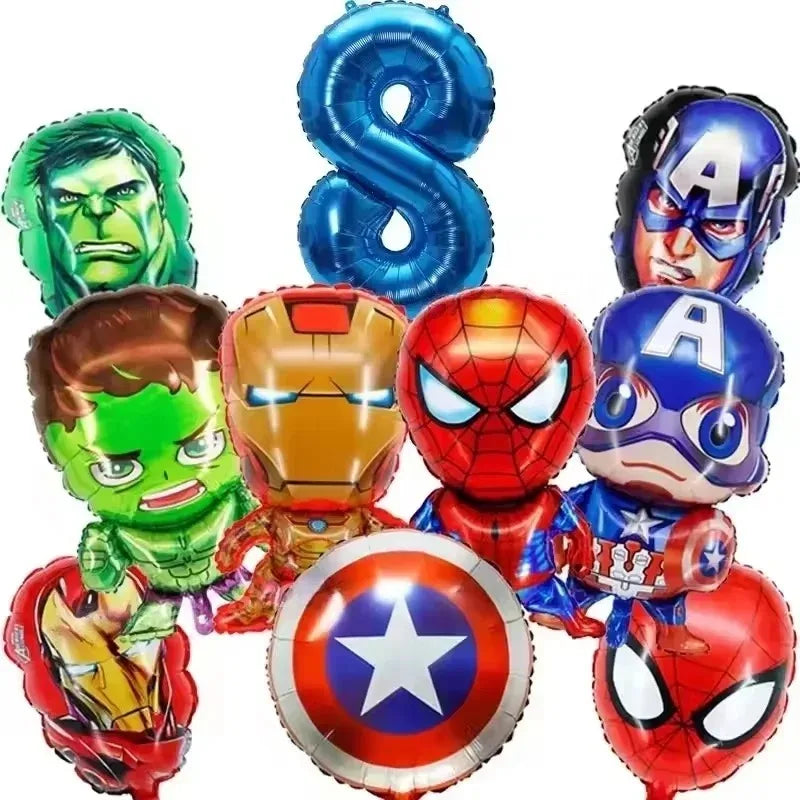 Spider and His Amazing Friends Spider Number Aluminum Balloons Birthday Party Decorations Balloon for Kids Baby Shower gifts