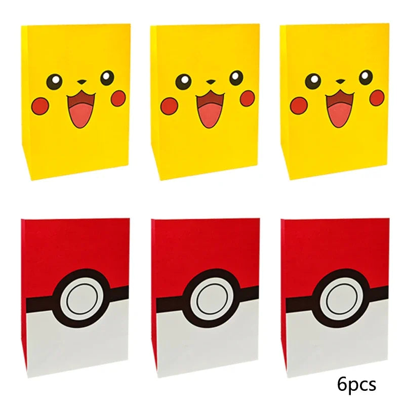 Pokemon Packing Bag Birthday Theme Gift Bag Pikachu Party Candy Snack Gift Bag Charmander Squirtle Children's Toy Gift