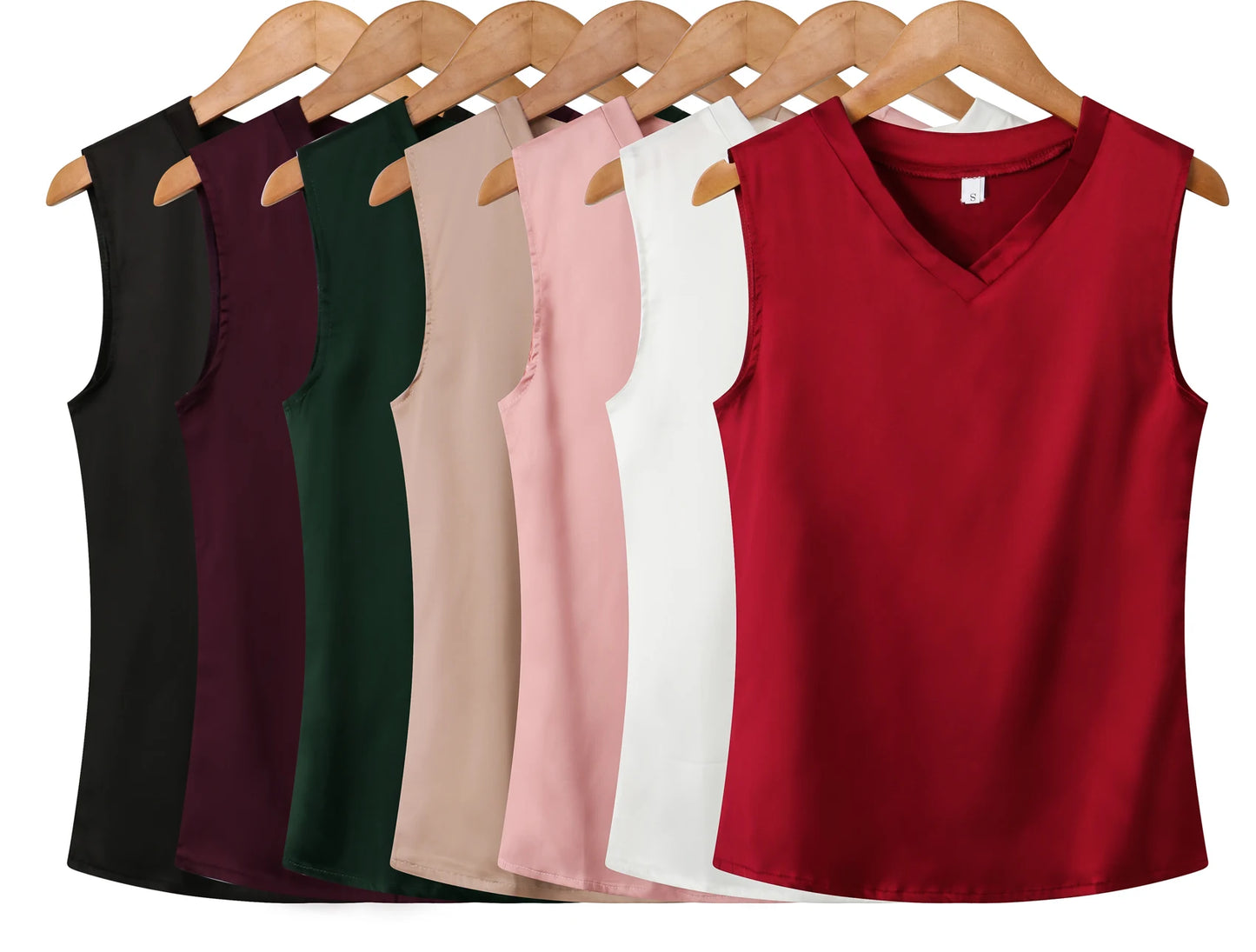 New Imitation Silk Ladies Sleeveless Blouse Halter Sexy Shirt Tops