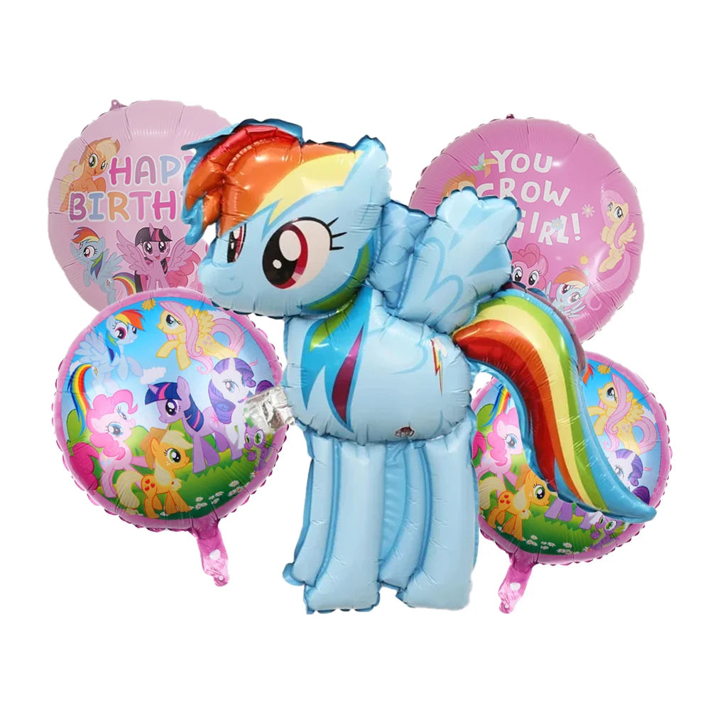 My Little Ponys Theme Balloon Set Baby Shower Party Ballons Cartoon Anime Balloons Decoration Photographic Prop Birthday Gift