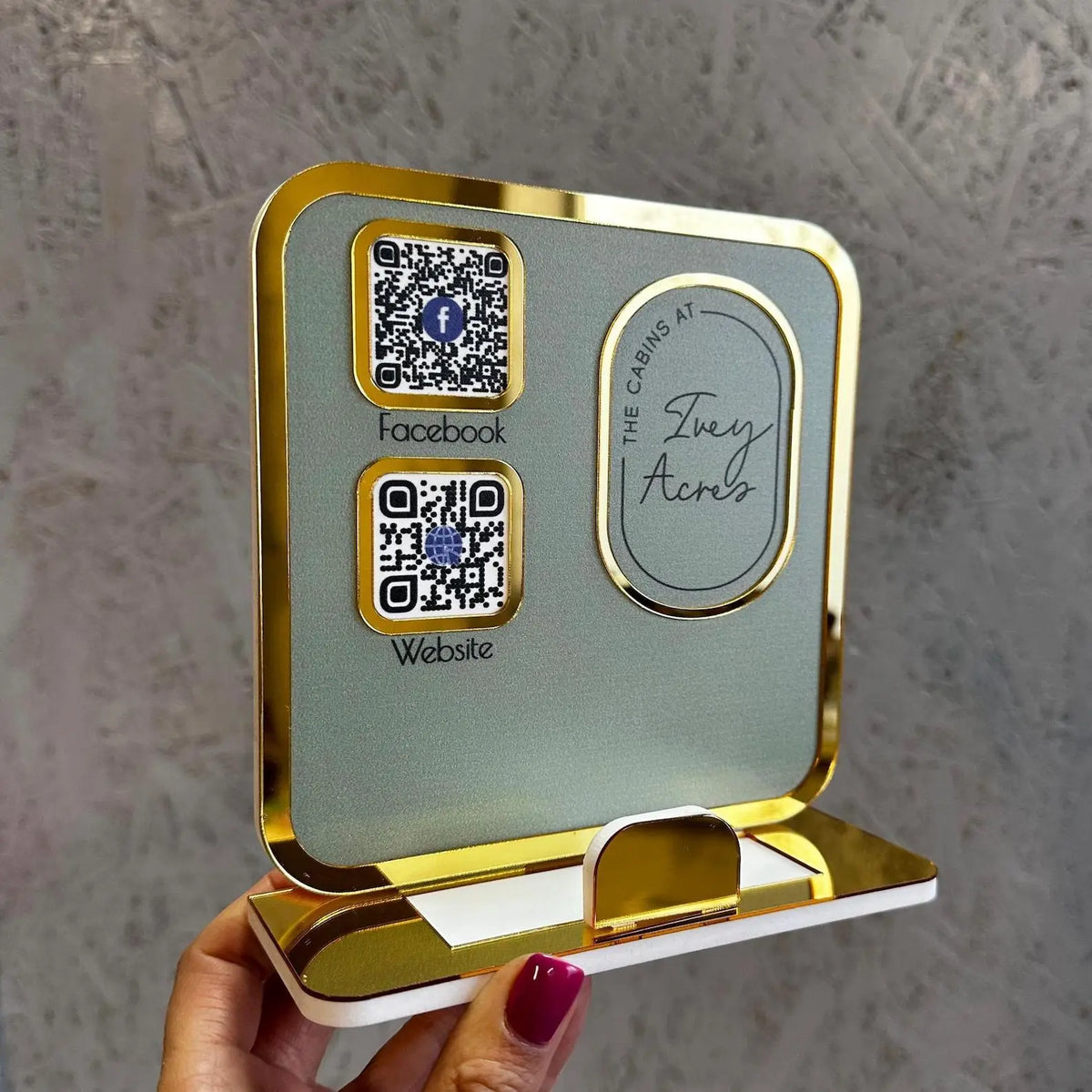 Personalized Multi QR Code Stand Acrylic Scanning Payment Display Business Store Restaurant Custom Logo Desktop Payment Sign