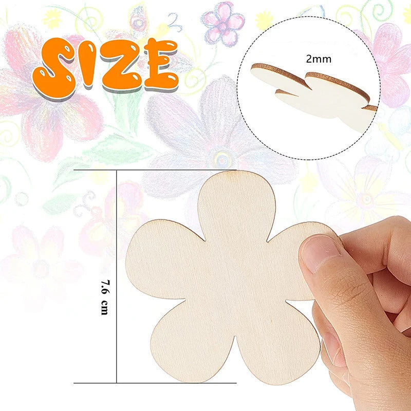 10pcs Butterfly Flower DIY Painting Wooden Crafts Wood Slices Ornaments For Birthday Wedding Party Table Decoration Kids Crafts