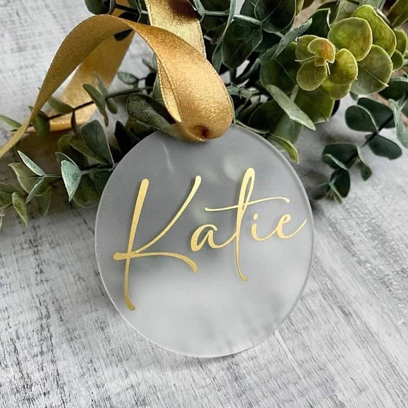Gold Transparent Frosted Acrylic Perforated Discs 5/7.5/10cm Circular Decorative Boards for DIY Craft Projects