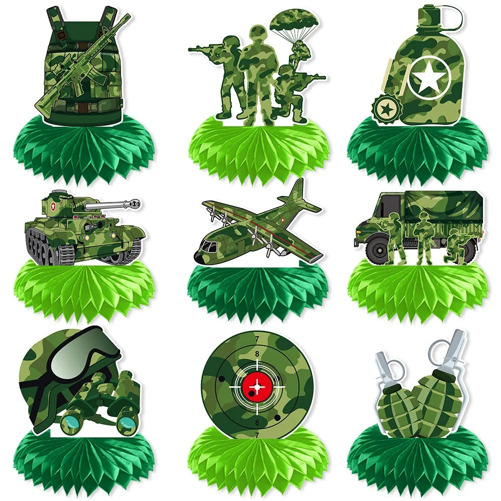 Camouflage Party Decoration Green Camo Latex Balloons Gun Tank Balloon Military Theme Decor Baby Shower Birthday Party Supplies