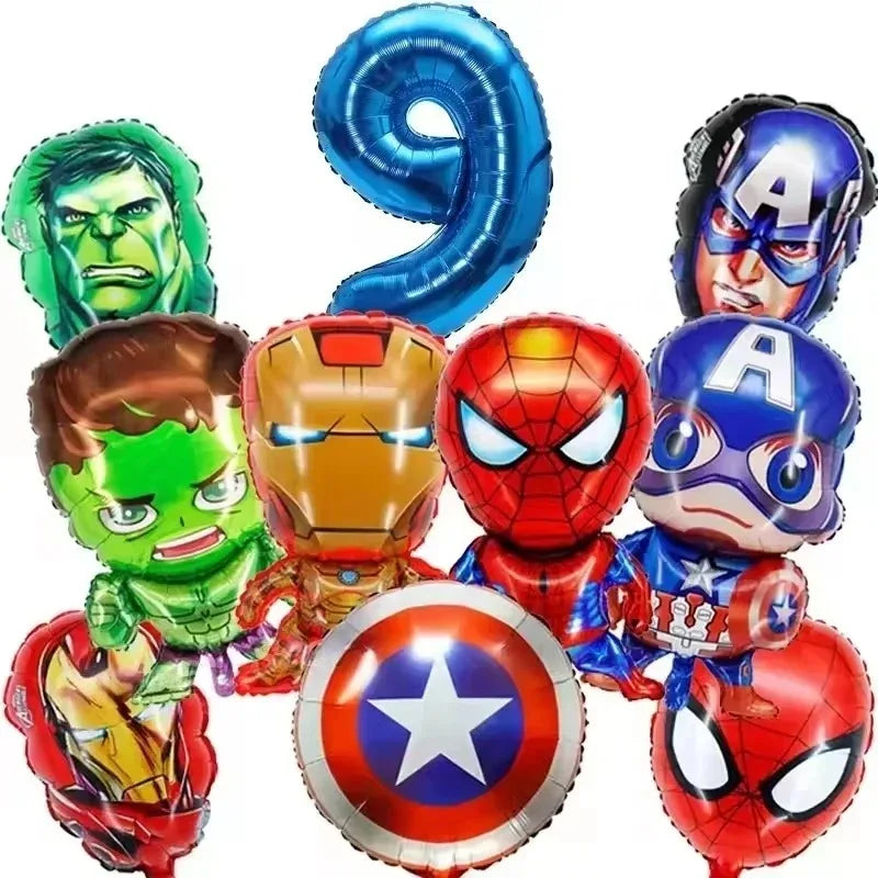 Spider and His Amazing Friends Spider Number Aluminum Balloons Birthday Party Decorations Balloon for Kids Baby Shower gifts