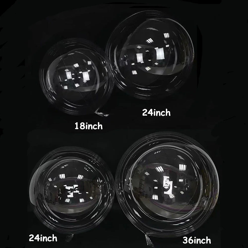 1-5pcs 18/20/24Inch Transparent Bobo Balloons Fillable Bubble Balloon for Wedding Birthday Party Decoration Air Helium Ballon