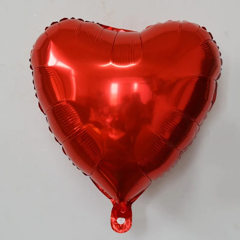 18 Inch Heart-shaped Aluminum Film Balloons For Valentine's Day Decorations Light Plate Heart-shaped Balloons Weddings