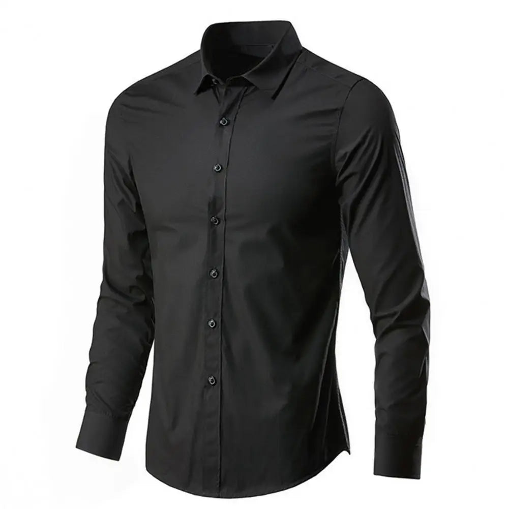 Men's White Shirt Long Sleeve Non iron Business Dress Slim Fit Korean Version Professional Work White Casual Men's Suit Shirt