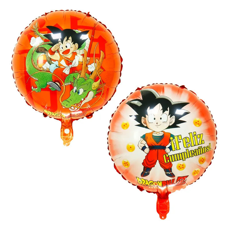Dragons Ball Boy Birthday Balloon Decoration Son Goku Kids Party Supplies Number Ballons Anime Cartoon Foil Round Balloons