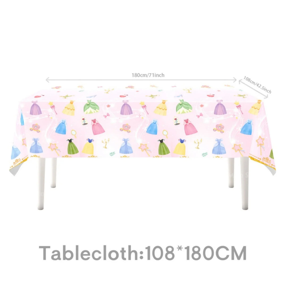 Princess Birthday Party Decorations Kit Paper Cup Plate Napkin Tablecloth  Banner Pink Party Supplies Disposable Dinnerware Set