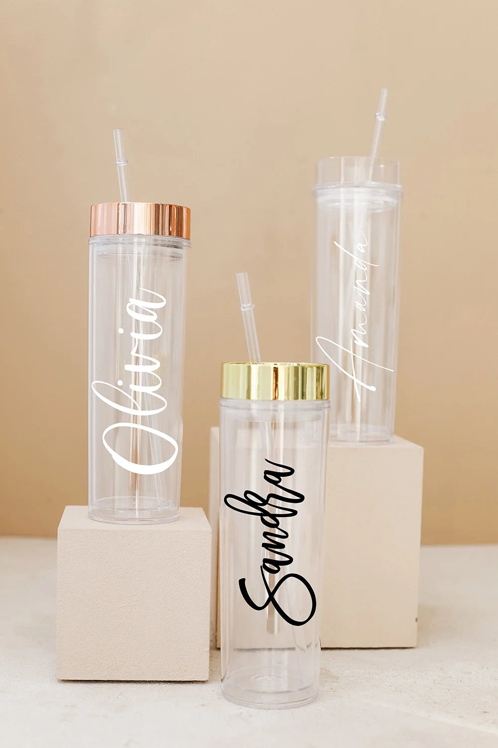 Personalized Bachelorette Party Tumblers With Straw 16oz Acrylic Rubber Tumbler Bridal Party Water Bottles Bridesmaid Gifts