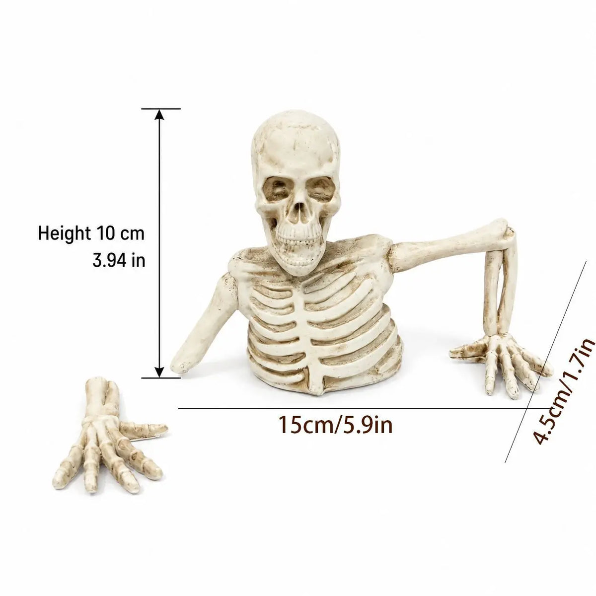 Halloween Half-body Skull Bonsai Decoration Half Body Skeleton Decoration for Halloween Indoor Outdoor Yard Decor Prop
