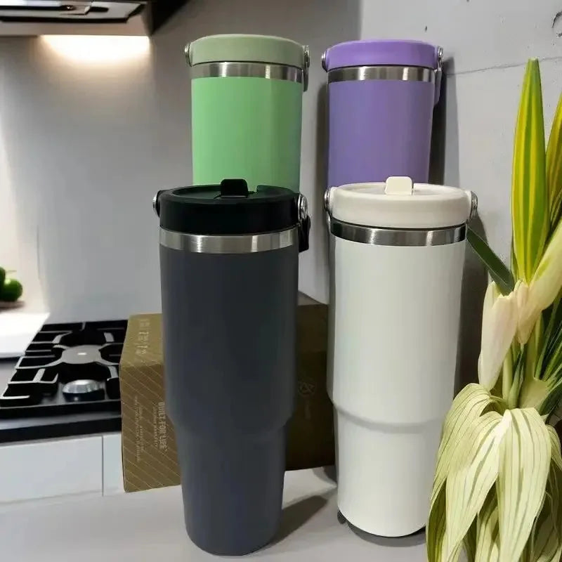 Stainless Steel Thermal Water Bottle Keeps Cold and Heat Thermal Mug Portable Tumbler Vacuum Flask Car Insulated Cup