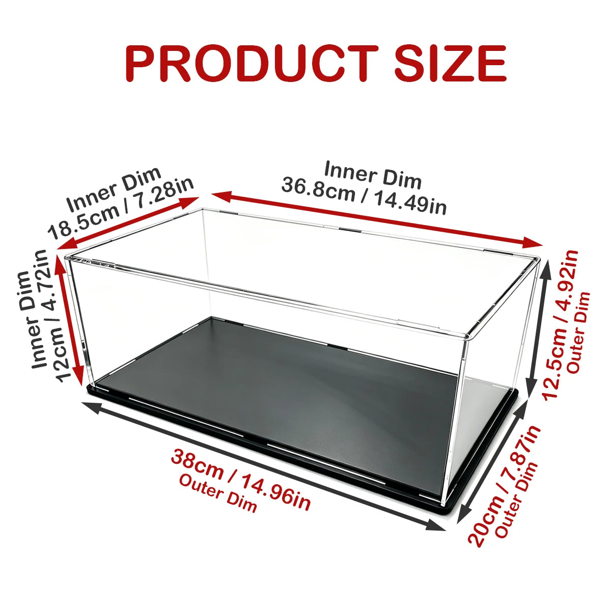 1:14 Acrylic Display Case, Tool-Free, Easy Disassembly, Showcase for Lego Race Car Models & Figures