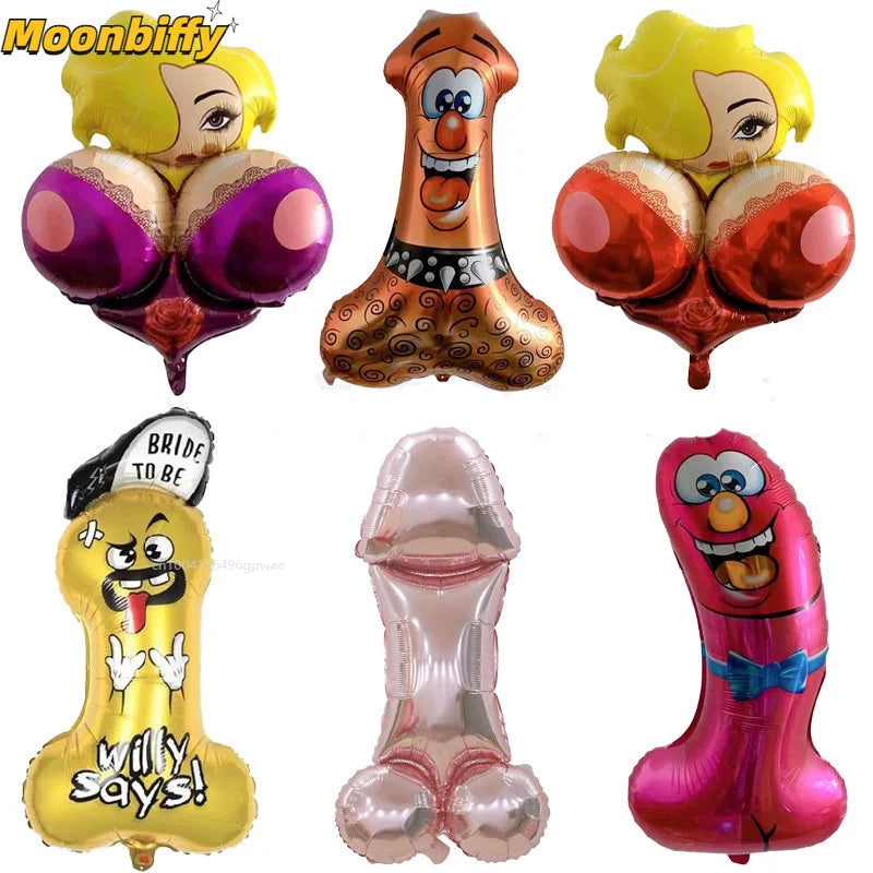 Huge Penis Shape Foil Balloon Bachelorette Party Decoration Bride To Be Globos Wedding Hen Night Adult Party Ballon Supplies