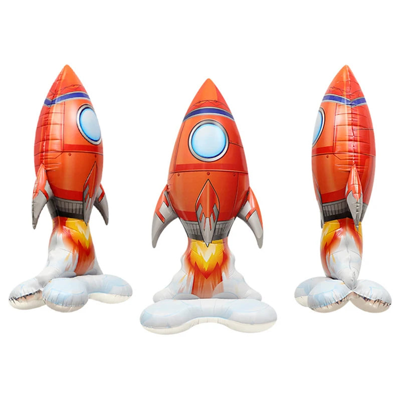 1 Pc Rocket Astronaut Standing Ballons Spaceman Helium Balloons Out Of Space Theme Birthday Party Decorations Globos