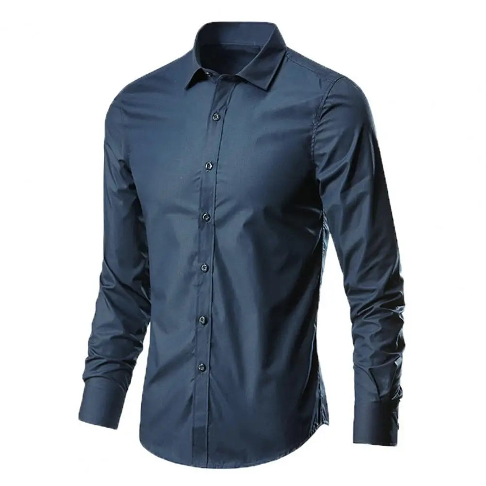 Men's White Shirt Long Sleeve Non iron Business Dress Slim Fit Korean Version Professional Work White Casual Men's Suit Shirt