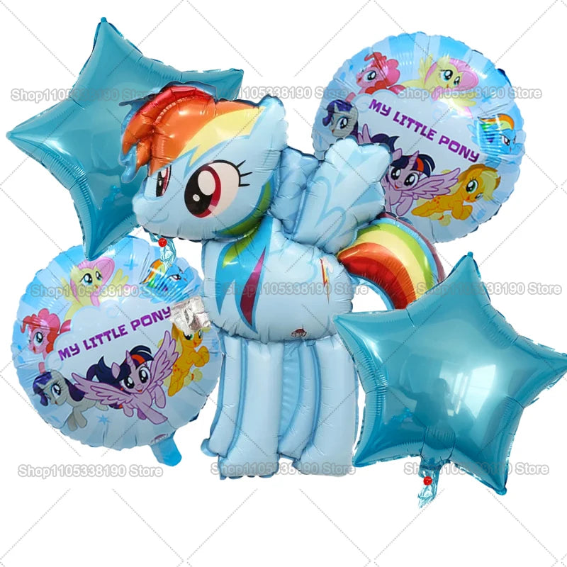 My Little Ponys Theme Balloon Set Baby Shower Party Ballons Cartoon Anime Balloons Decoration Photographic Prop Birthday Gift