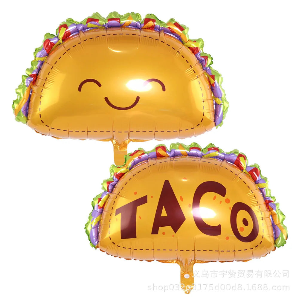 TACO Pancake Balloon Food Festival Party Avocado Pinata Cactus Mexican Aluminum Balloons