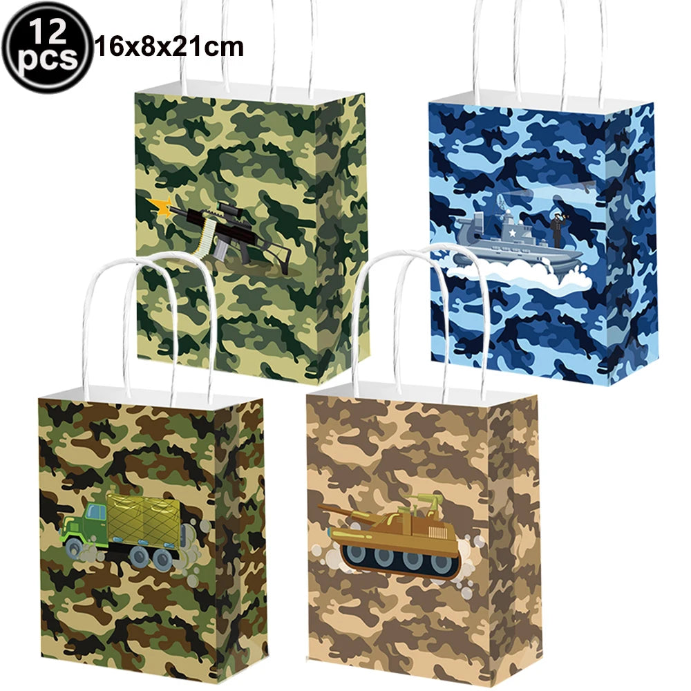 Camouflage Party Decoration Green Camo Latex Balloons Gun Tank Balloon Military Theme Decor Baby Shower Birthday Party Supplies
