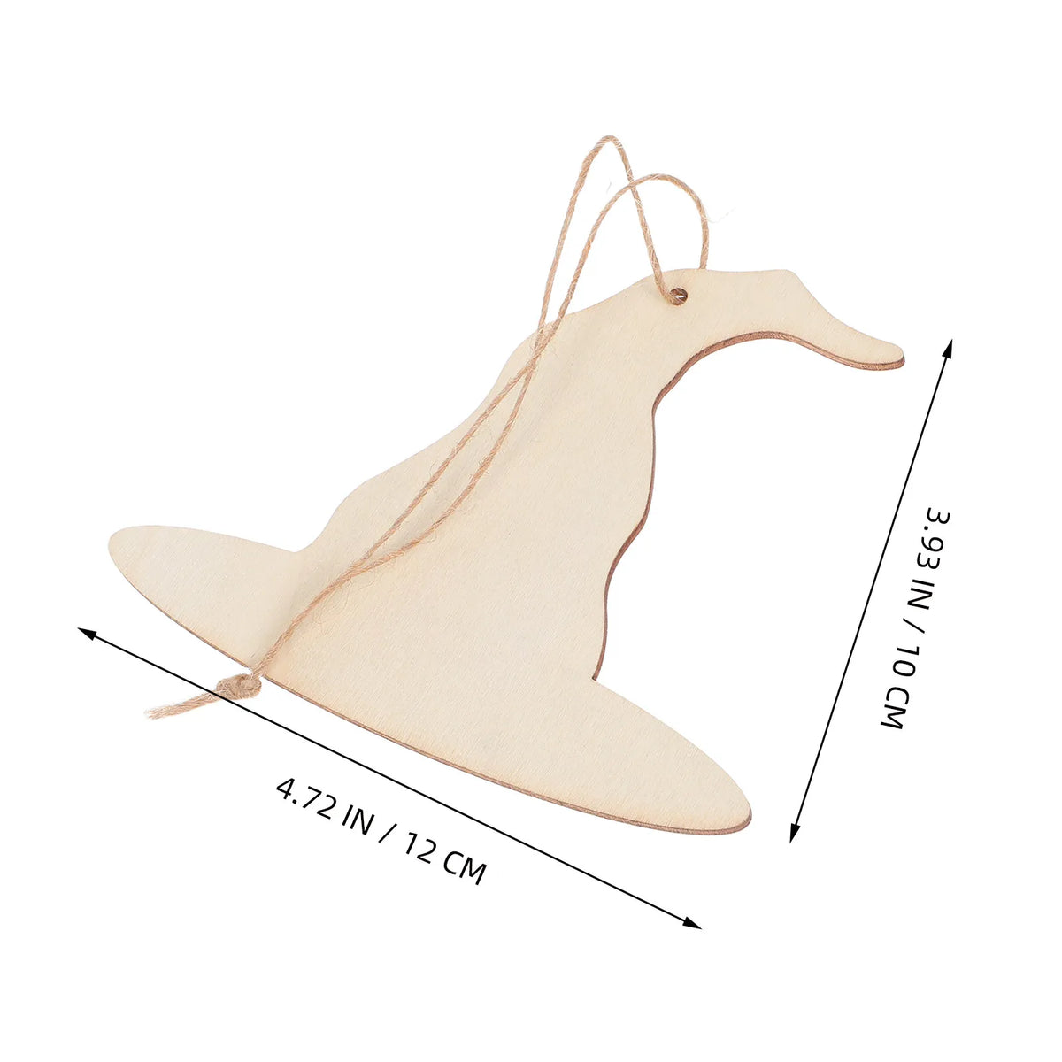 20 Pcs Wooden Witch Hat Hanging Ornament Halloween Photo Prop DIY Craft Cutouts Party Props Blank Boards Unfinished