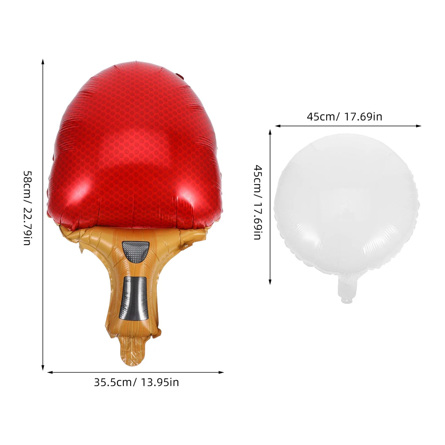 1 set 1 Set Table Tennis Balloons Aluminum Foil Paddle Sports Party Decoration Supplies Birthday Competition Event Decorations