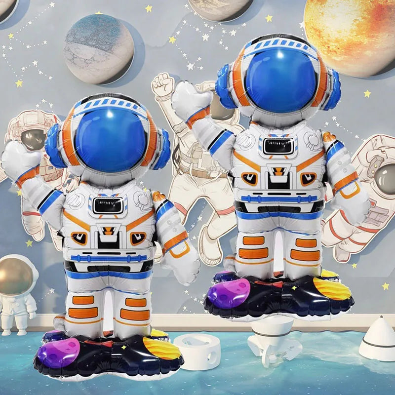 1 Pc Rocket Astronaut Standing Ballons Spaceman Helium Balloons Out Of Space Theme Birthday Party Decorations Globos