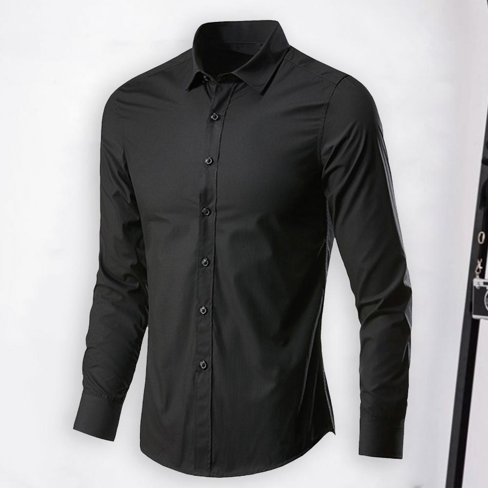 Men's White Shirt Long Sleeve Non iron Business Dress Slim Fit Korean Version Professional Work White Casual Men's Suit Shirt