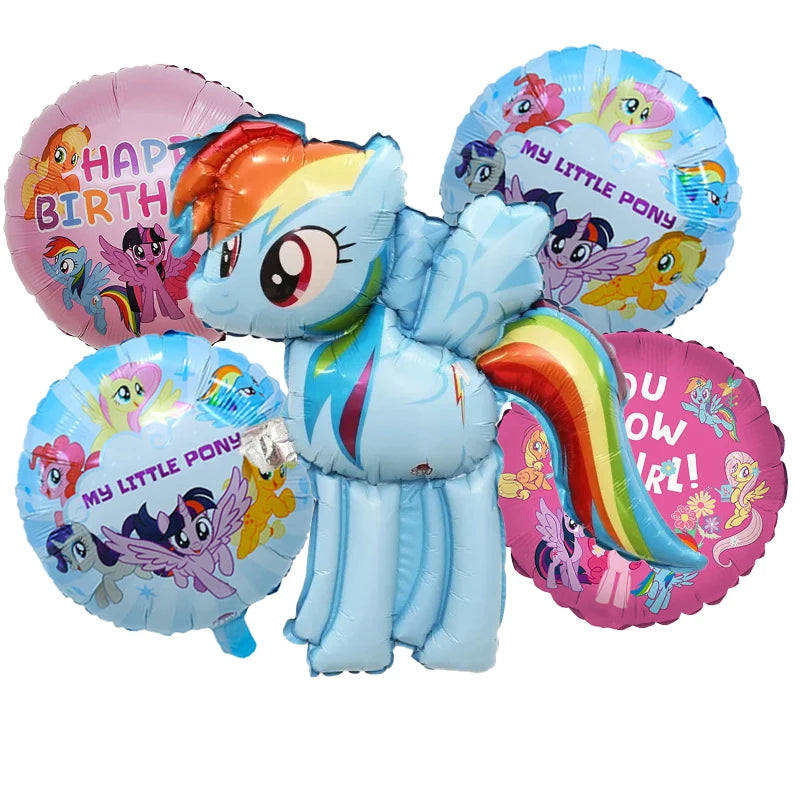 My Little Ponys Theme Balloon Set Baby Shower Party Ballons Cartoon Anime Balloons Decoration Photographic Prop Birthday Gift