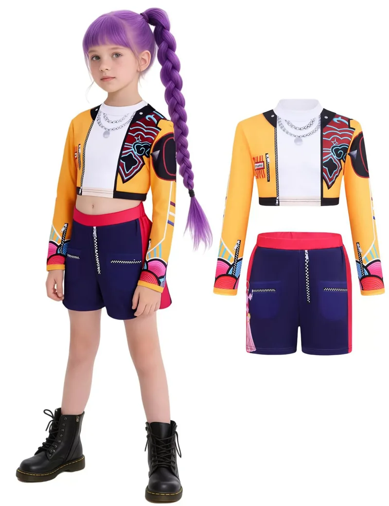 Girl clothing Sets Children Cartoon Cosplay Suits Kids K-Pop Stage Performance 2Pcs Girls Movie Role-playing Costume Outfits
