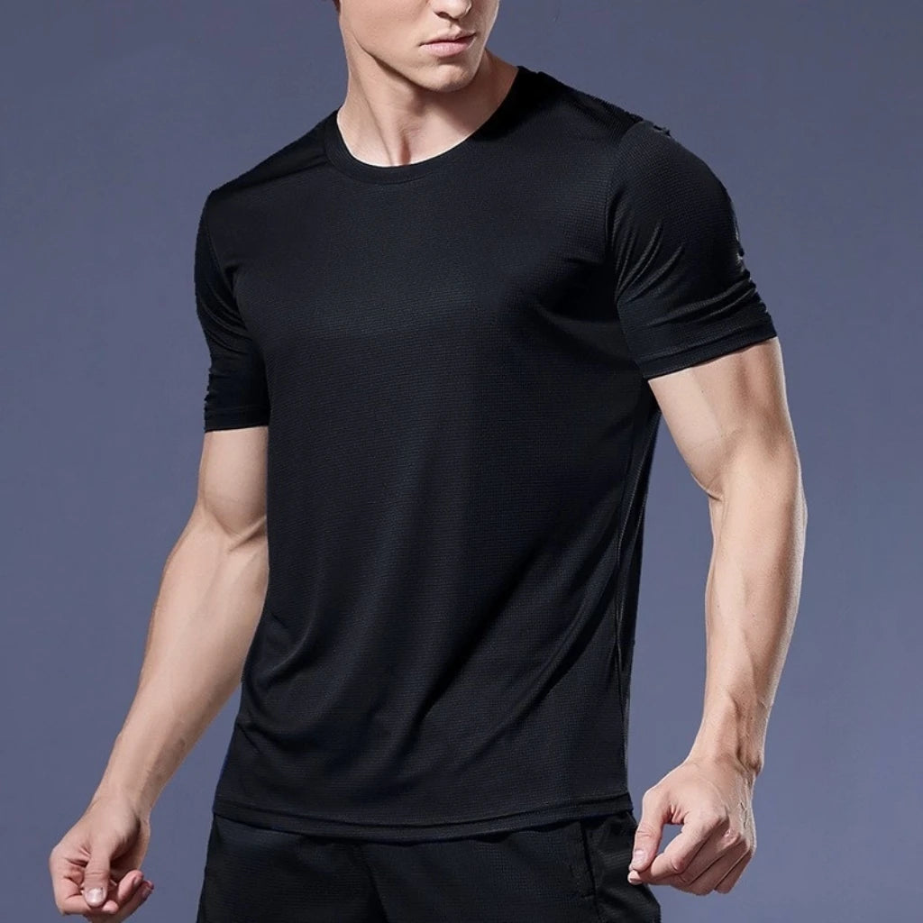 breathable comfortable short sleeve T-shirt casual light Gym Tops High quality men breathable fast drying running sports fitness