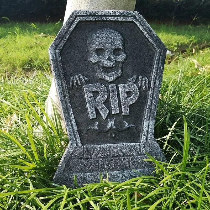 Halloween Tombstone Decoration Haunted House RIP Stone Foam Grisly Props Party Decor Skeleton Tombstone Yard Halloween Decor