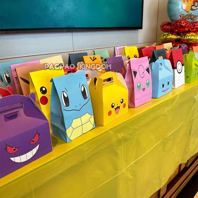 Pokemon Packing Bag Birthday Theme Gift Bag Pikachu Party Candy Snack Gift Bag Charmander Squirtle Children's Toy Gift