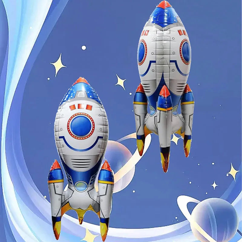 1 Pc Rocket Astronaut Standing Ballons Spaceman Helium Balloons Out Of Space Theme Birthday Party Decorations Globos